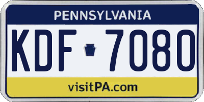 PA license plate KDF7080