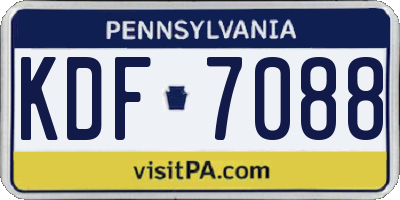 PA license plate KDF7088