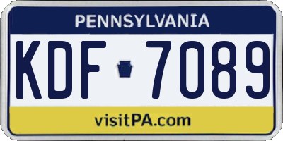 PA license plate KDF7089