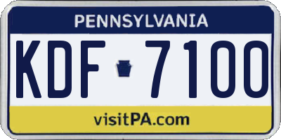 PA license plate KDF7100