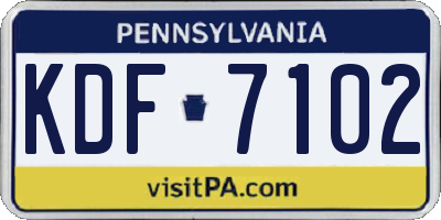 PA license plate KDF7102