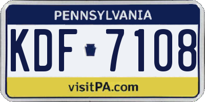 PA license plate KDF7108