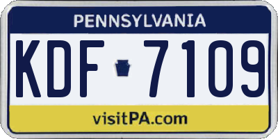 PA license plate KDF7109