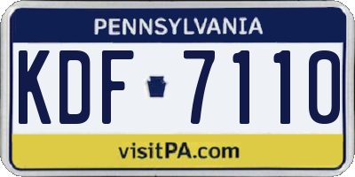 PA license plate KDF7110