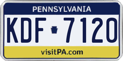 PA license plate KDF7120