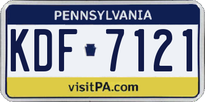 PA license plate KDF7121