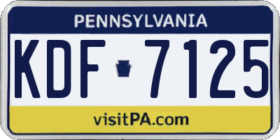 PA license plate KDF7125