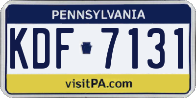 PA license plate KDF7131