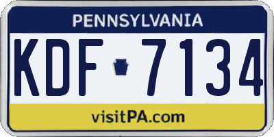 PA license plate KDF7134