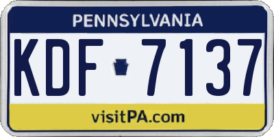 PA license plate KDF7137