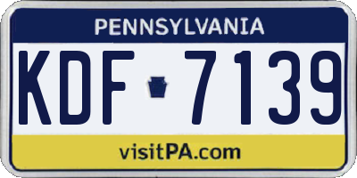 PA license plate KDF7139