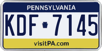 PA license plate KDF7145