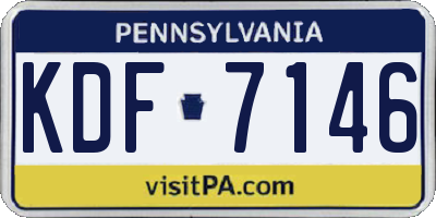 PA license plate KDF7146