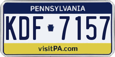 PA license plate KDF7157