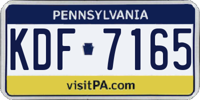 PA license plate KDF7165