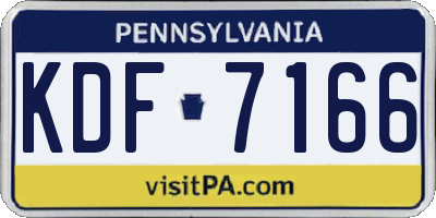 PA license plate KDF7166
