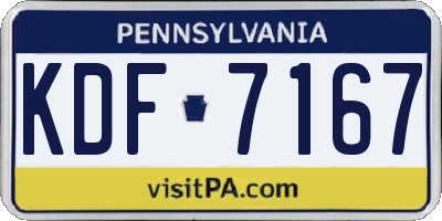 PA license plate KDF7167