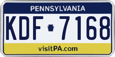 PA license plate KDF7168