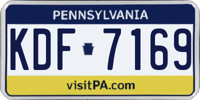 PA license plate KDF7169