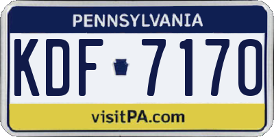 PA license plate KDF7170