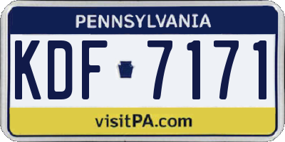 PA license plate KDF7171