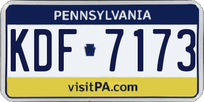 PA license plate KDF7173