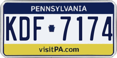 PA license plate KDF7174