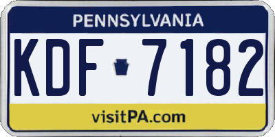 PA license plate KDF7182