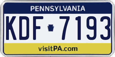 PA license plate KDF7193