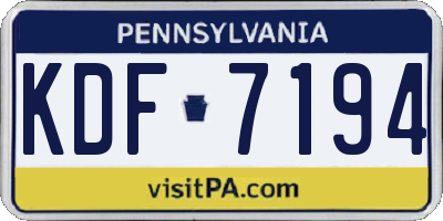 PA license plate KDF7194