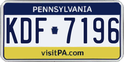 PA license plate KDF7196