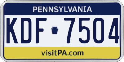 PA license plate KDF7504