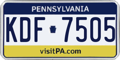 PA license plate KDF7505