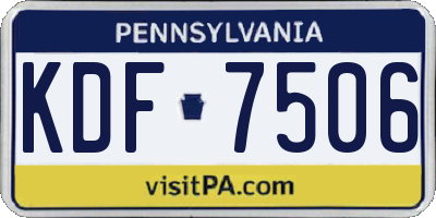 PA license plate KDF7506