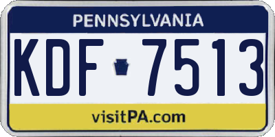 PA license plate KDF7513