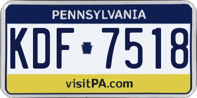 PA license plate KDF7518