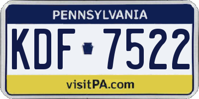PA license plate KDF7522