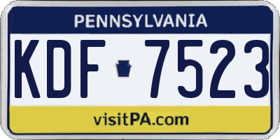 PA license plate KDF7523