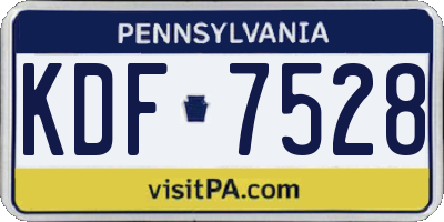 PA license plate KDF7528