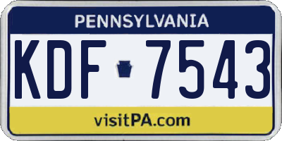 PA license plate KDF7543