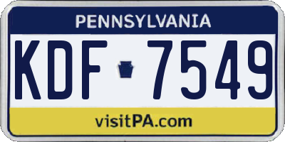 PA license plate KDF7549