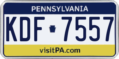 PA license plate KDF7557
