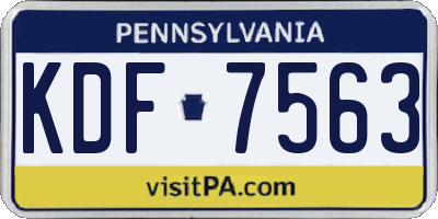 PA license plate KDF7563