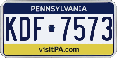 PA license plate KDF7573