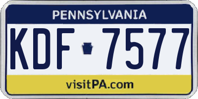 PA license plate KDF7577