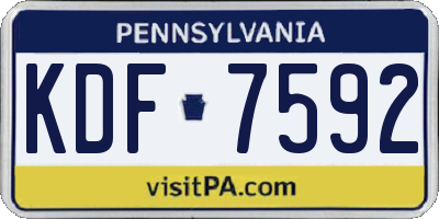 PA license plate KDF7592