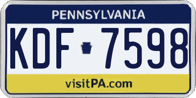 PA license plate KDF7598