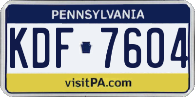 PA license plate KDF7604