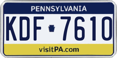 PA license plate KDF7610