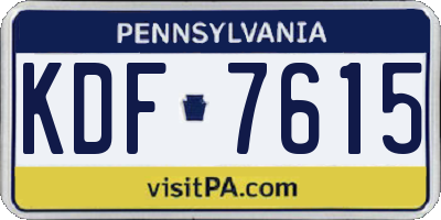 PA license plate KDF7615